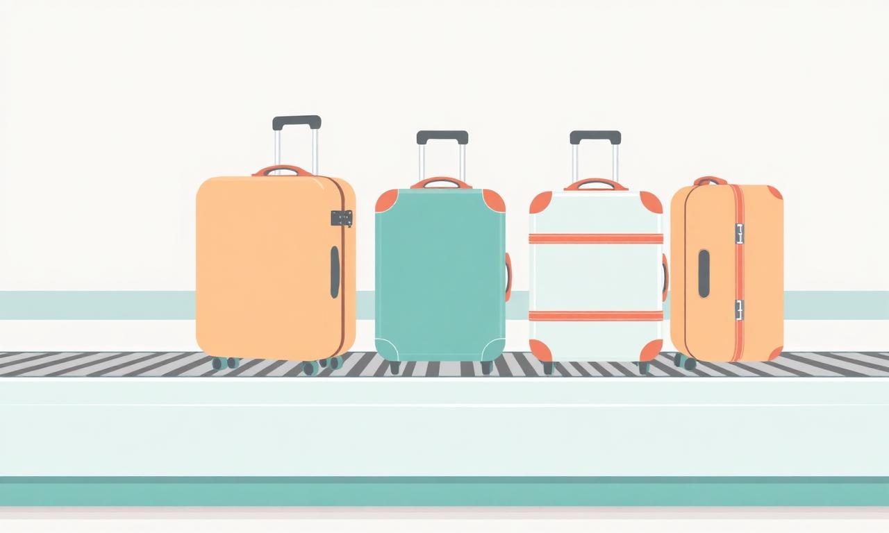 Suitcases on an airport baggage carousel
